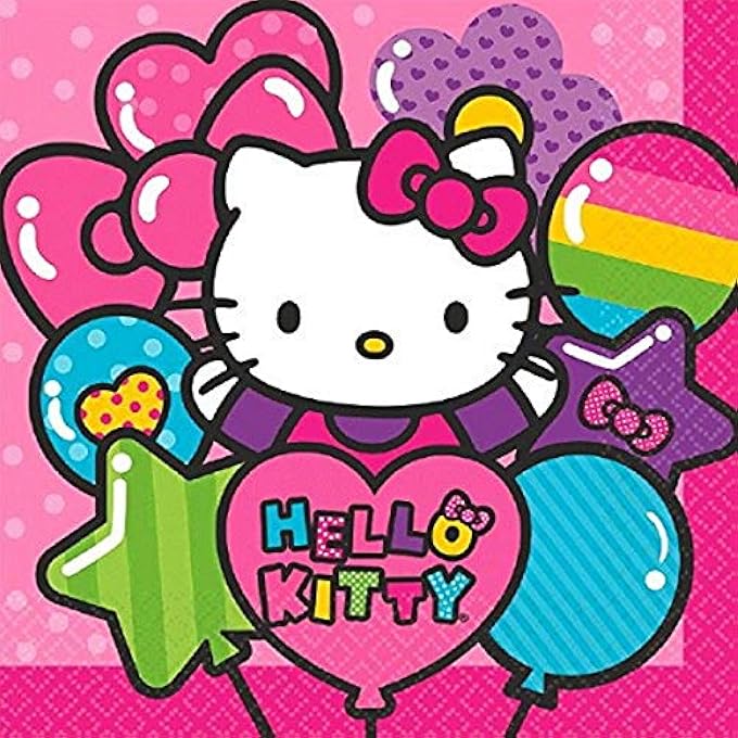 511417 LUNCHEON NAPKINS | HELLO KITTY RAINBOW COLLECTION | 6X 6| 16 PCS | PARTY ACCESSORY - Image 1